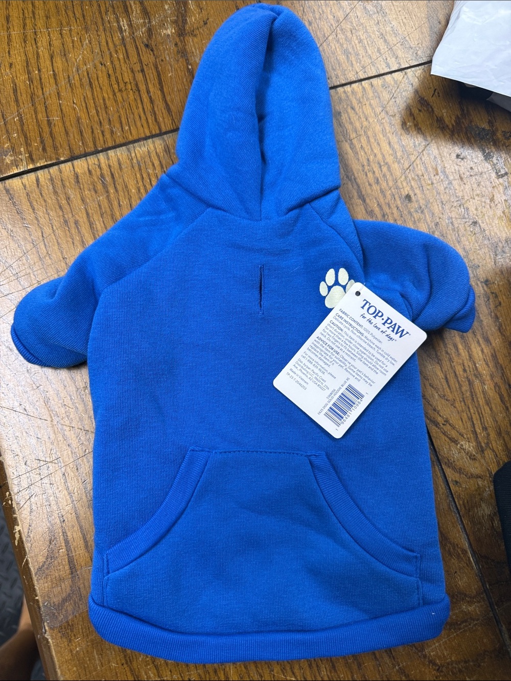 Top Paw Bright Blue Kids' Hoodie with Paw Detail
